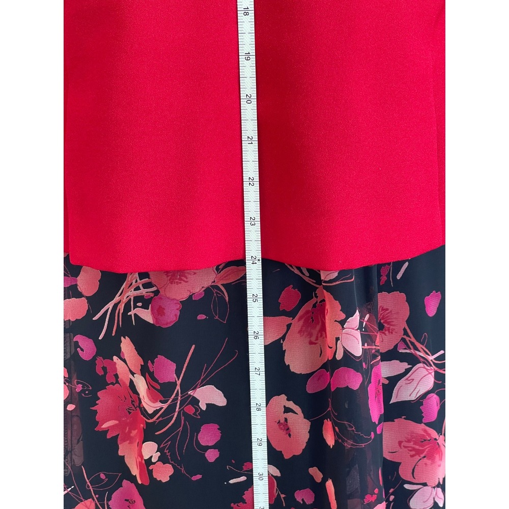 Red Blazer and Floral Midi Skirt 2 Piece Suit Set Women Professional  Size 14 - Picture 5 of 16